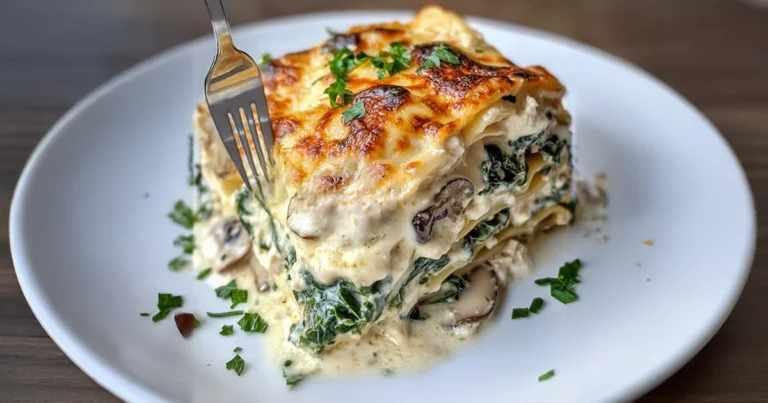 Creamy Spinach and Mushroom Lasagna
